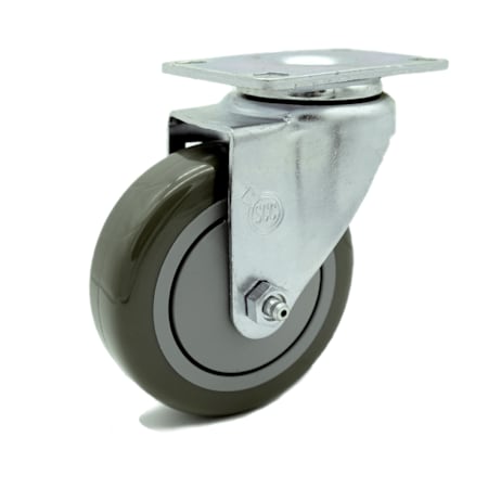 Service Caster 4 Inch Gray Polyurethane Wheel Swivel Top Plate Caster SCC-20S414-PPUB
